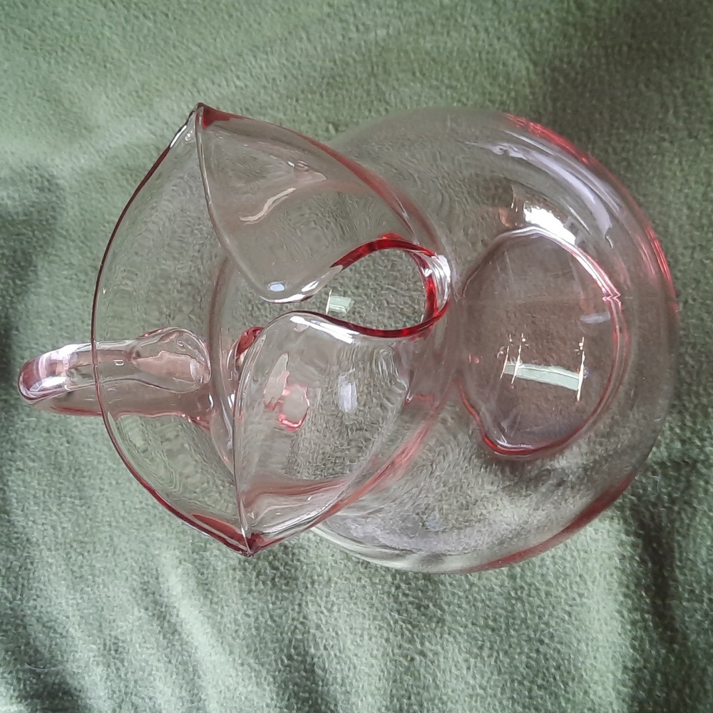 Vintage Depression Glass Light Pink Pitcher